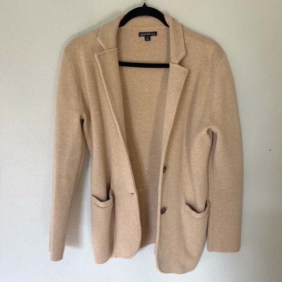 J. Crew Mercantile Tan Sweater Blazer Size Small 100% Cotton - Picture 8 of 8